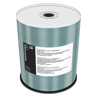 Afbeelding van CD R 80 Min/700 MB MediaRange Professional Line Waterguard Photo Inkjet bedrukbaar 52x Cakebox 100 Stk