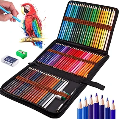 Afbeelding van Frasheng 72 stuks tekenpotloden, veelkleurige tekenpotloden voor volwassenen in heldere verschillende tinten, kleurpotloden met tekengereedschap, ideaal beginners en professionele kunstenaars