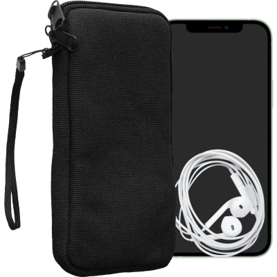Afbeelding van kwmobile Telefoontasje geschikt voor XL 6,7/6,8&quot; smartphones Universeel smartphone hoesje van canvas 17,2 x 8,4 cm In zwart