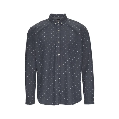 Afbeelding van Q/S by s.Oliver regular fit overhemd met all over print donkerblauw