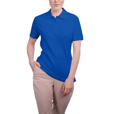 Afbeelding van HRM Dames Luxe Stretch Polo, Koningsblauw, Maat L I Premium Poloshirt Gemaakt van 95% Katoen &amp; 5% Elastan Basic Polo Shirt Wasbaar tot 40C Hoge Kwaliteit Duurzame Dameskleding