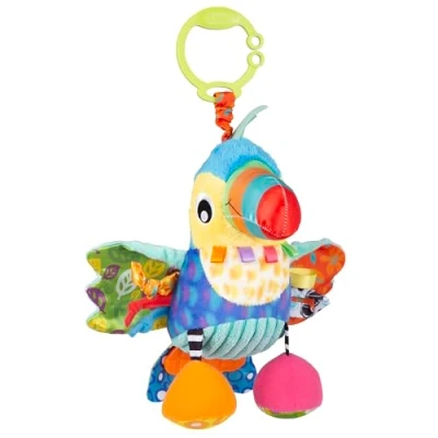 Afbeelding van Playgro Activity Friend Tamika Toucan Baby Speelgoed Hangspeeltje Kinderwagenspeeltje Rammelaar Kinderwagenaccessoire Buggyaccessoire Educatief Knuffeldier
