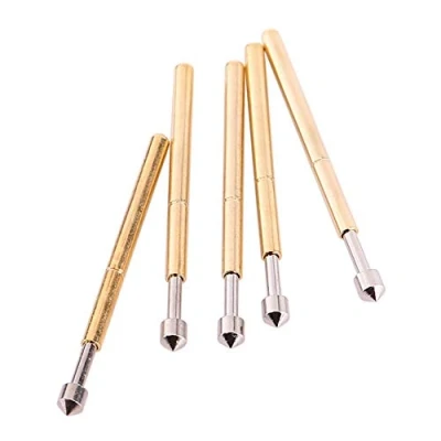 Afbeelding van 100 stks kegel kop diameter 1.02mm lengte 16mm sferische radius tip veer testprobe pcb gold tone testen pin