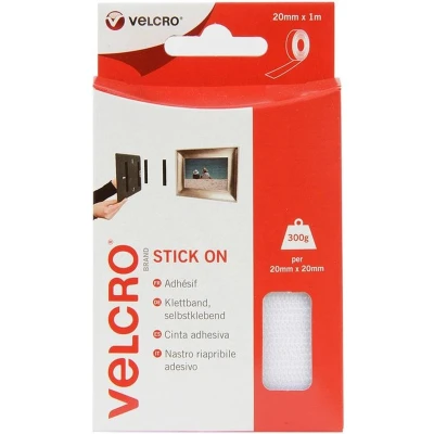 Afbeelding van VELCRO® VEL EC60210 Klittenband Om vast te plakken Haak en lusdeel (l x b) 1000 mm 20 Wit 1 m