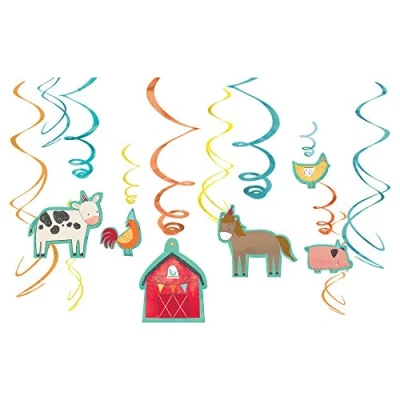 Afbeelding van Boerderij versiering swirls Barnyard 12 delig