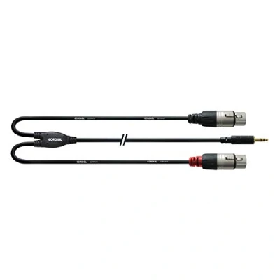 Afbeelding van CORDIAL Cables Y kabeldrager stereo minikabel / 2 XLR vrouwelijk lang 3 m BRETELLE Essentials Mini Jack/XLR kabel