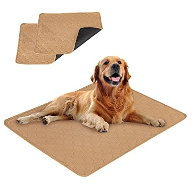 Afbeelding van Eastlion Hygiënische matten voor honden, super wasbare en absorberende hondenmat, wasbaar, herbruikbare honden katten (2 stuk,100 x 70 cm), L beige