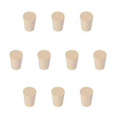 Afbeelding van stonylab Massieve Rubberen Dtoppers, (10 stuks) 2# Witte Taps Toelopende Afdichtingen Voor Laboratoriumafdichtingen