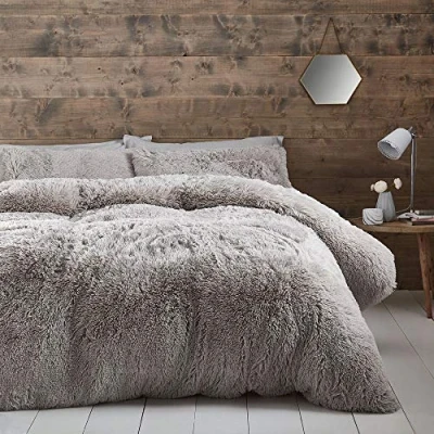 Afbeelding van Catherine Lansfield Snoezig tweepersoons dekbedset, zilverkleurig