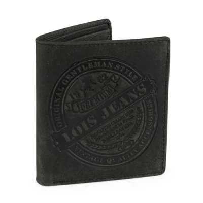 Afbeelding van Lois Portemonnee Leer Heren Functioneel en Duurzaam Wallet For Men, Mens met Tijdloze, Bestendige Leer. RFID Portemonnee. 207511, Zwart