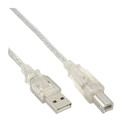 Afbeelding van USB naar B kabel USB2.0 tot 2A / transparant 0,50 meter