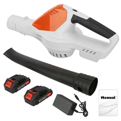Afbeelding van kiskick Elektrische bladblazer draadloos, handheld draadloze voor gazononderhoud met 2 batterijen en 1 oplader, draagbare blazer sneeuwblazers,