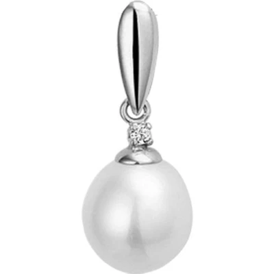 Afbeelding van Witgouden Hanger parel en zirkonia 14 x 8 4103651