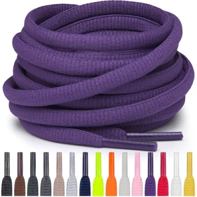 Afbeelding van Miscly Ovale Sport Schoenveters Meerdere Lengtes en Kleuren Beschikbaar (Paars, 137 cm)