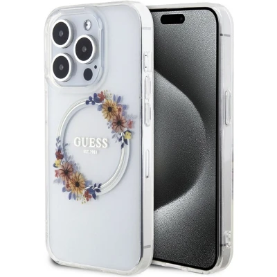 Afbeelding van Guess Glossy Ring Back Case (MagSafe Compatible) Apple iPhone 15 Pro Max (6.7&quot;) Transparant