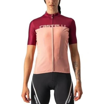 Afbeelding van Castelli Fietsshirt Korte Mouwen Dames Zalmroze BORDEAUX VELOCISSIMA JERSEY BLUSH M