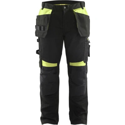 Afbeelding van Blaklader Werkbroek met spijkerzakken 1555 1860 Zwart/High Vis Geel