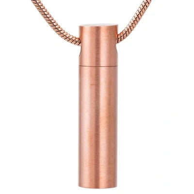 Afbeelding van Fako Bijoux® Ashanger / Assieraad Cilinder Edelstaal 8x33mm Rosé Goudkleurig