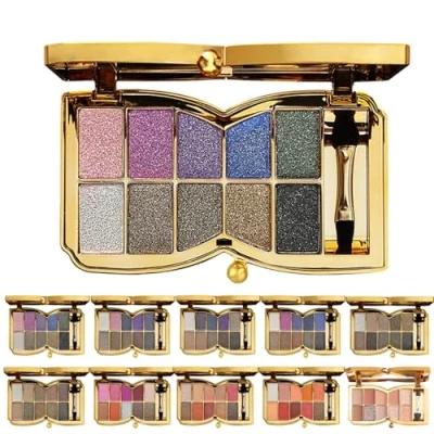 Afbeelding van 10 Colors Sparkle Shimmer Eyeshadow Palette, Glitter Professional Makeup Palette (01#)