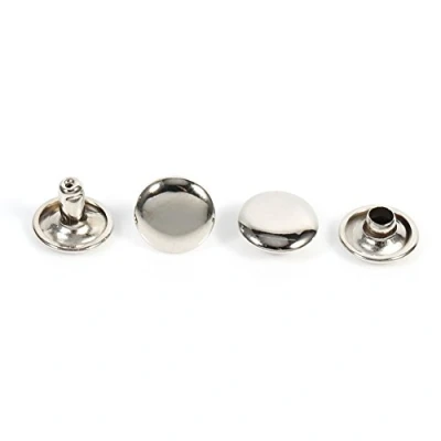 Afbeelding van 100 Set Dubbele Dop Klinknagel Voor Lederen Ambachtelijke Reparaties Decoratie, Buis Metalen Stud Kit 10 x 8 Mm Doe Het Zelf, Tas, Schoenenreparaties (Zilver)