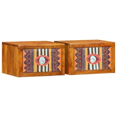Afbeelding van vidaXL Nachtkastjes 2 stuks 35x30x22 cm Massief acaciahout