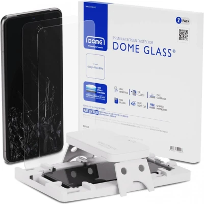 Afbeelding van Whitestone Dome Glass voor de Google Pixel 8 Pro Tempered Screen Protector met UV Uithardingslamp en Installatie Jig Gemakkelijke Duo Pack