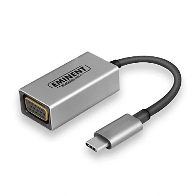 Afbeelding van Eminent AB7871 kabeladapter/verloopstukje USB Type C VGA Aluminium, Zwart