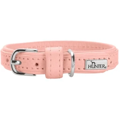Afbeelding van HUNTER Hondenhalsband SOHO Mini, kleur: lichtroze, rundleer, zacht en soepel, voor de huid, licht, kleine honden puppy&#039;s, made in Germany, maat: 27