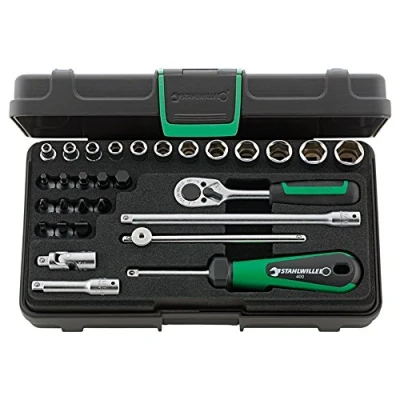 Afbeelding van STAHLWILLE 40/24/6 l 1/4&quot; dopsleutelset 30 dlg. dopsleutelinzetstukken zeskant, schroevendraaierinzetstukken, ratel, verbindingsonderdelen Made in Germany