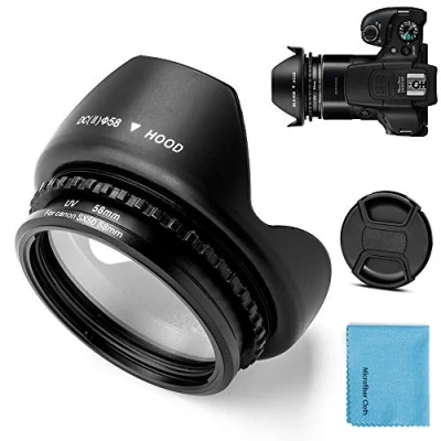 Afbeelding van Fotover 58mm Metalen filter Adapter Ring met UV voor Canon PowerShot SX30 IS/SX40 HS/SX50 HS Digitale Camera vervanging FA DC67A adapter+Tulp Bloem Lens Hood