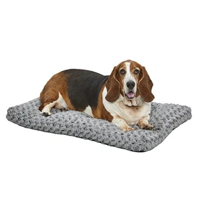 Afbeelding van MidWest Homes for Pets 40636 SGB Huisdierenbed, pluche, grijs, kleurverloop, spiralen, 91 cm, lengte voor speelgoed, hondenrassen en katten