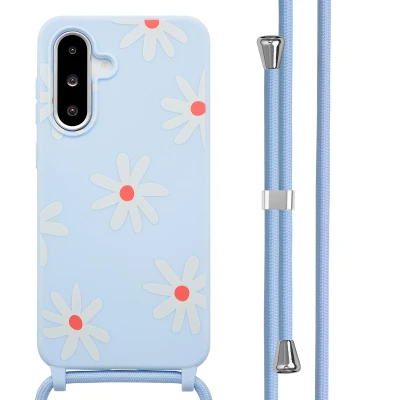 Afbeelding van imoshion hoesje Geschikt voor Samsung Galaxy A56 (5G) / A36 Siliconen design met koord Lila Flower Distance