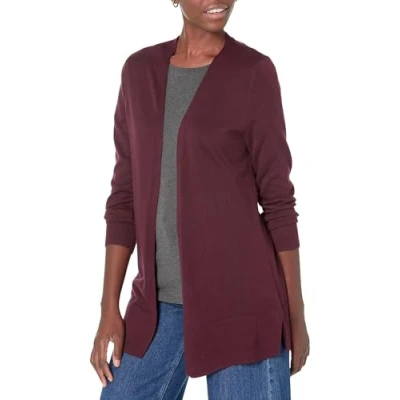 Afbeelding van Amazon Essentials Dames Lichtgewicht vest met open voorkant (verkrijgbaar in grote maten), Bordeauxrood, L