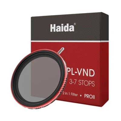 Afbeelding van Haida Filter voor Camera Pro II Multi Coating Circulaire Polarisator + Variabele Neutrale Dichtheid SLR Lens Waterdicht Krasbestendig Nano CPL VND 72mm (2 in 1)