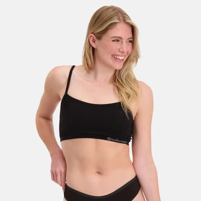 Afbeelding van Bamboo Basics niet voorgevormde naadloze bh top Elle met bamboe (set van 2) zwart