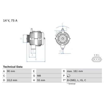 Afbeelding van Bosch Alternator/Dynamo 0 986 082 900