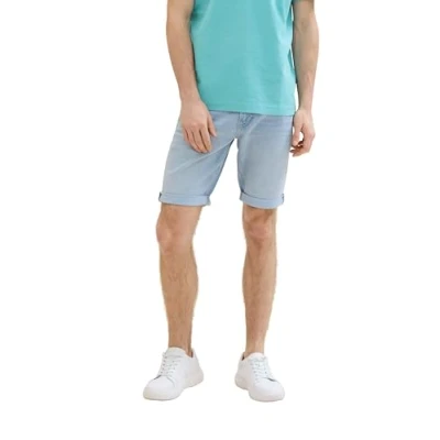 Afbeelding van TOM TAILOR Heren bermuda jeans shorts, 10118 Used Light Stone Blue Denim, 31
