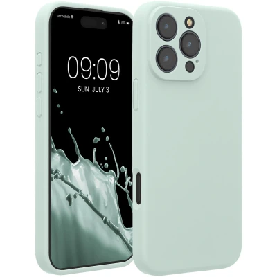 Afbeelding van kwmobile telefoonhoesje geschikt voor Apple iPhone 16 Pro Max TPU backcover met siliconen coating Smartphone case in cool mint