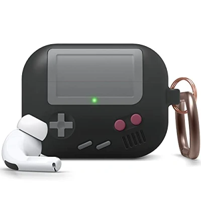 Afbeelding van elago AW5 AirPods Pro Hoesje, Klassiek Game Console Design Case met sleutelhanger voor [Amerikaans Patent Geregistreerd] (Zwart)