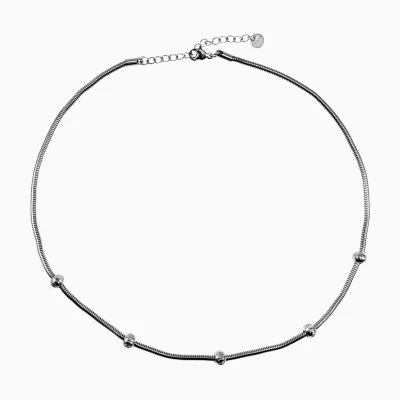 Afbeelding van 45cm Vossenstaart Ketting Dames Stalen Zilverkleur Choker Stijl Halsketting Collier