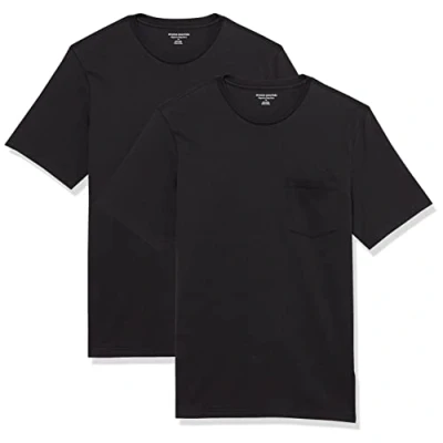 Afbeelding van Amazon Essentials Heren Regular Fit T shirt met korte mouwen en ronde hals, 2 stuks, zwart, X Large
