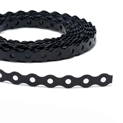 Afbeelding van ArmaKit Gegalvaniseerde stalen band, metalen bevestigingsband met geperforeerde gaten, builders allround 10 meter rol (12 mm zwart)