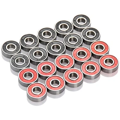 Afbeelding van TIMESETL 20 skateboard kogellagers 608RS ABEC 9 wrijvingsvrije kogellagers, metaal, dubbel afgeschermd, miniatuur groefskateboard, voor skateboard, scooter, inline skates
