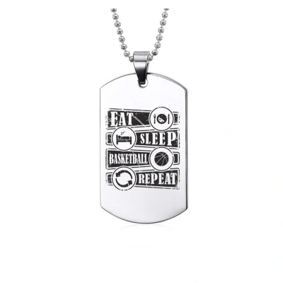 Afbeelding van Ketting RVS Eat Sleep Basketball Repeat
