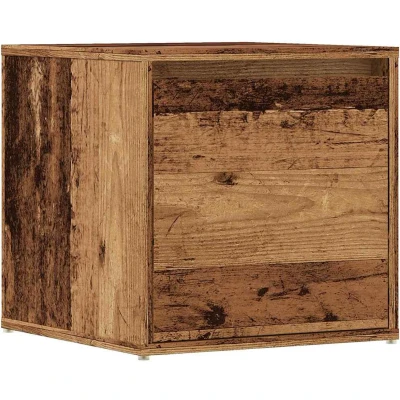 Afbeelding van vidaXL Opbergbox met lade 40,5x40x40 cm bewerkt hout oud houtkleurig