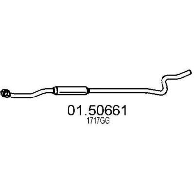 Afbeelding van MTS 01.50661 Middendemper 2300mm PEUGEOT: 207 Hatchback 1.4 16V 2006 2013