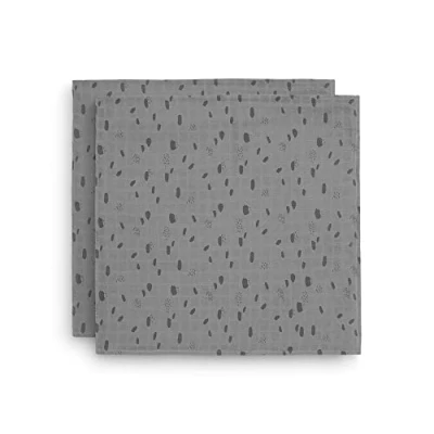 Afbeelding van Multidoek Jollein Hydrofiel Large Spot Storm Grey 115x115cm (2 delig)