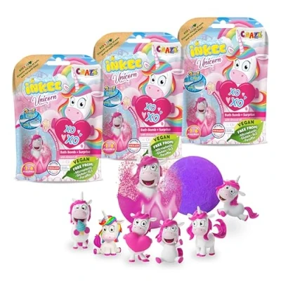 Afbeelding van Craze plezier in bad Inkee set van 3 magische speelballen met verrassing, bath bomb, eenhoornspeelfiguren 29428