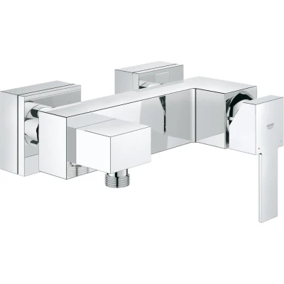 Afbeelding van Grohe sail cube douchemengkraan wand tweegreeps 2 gats cartouche keramisch 150mm hartafstand met koppelingen chroom 23437000