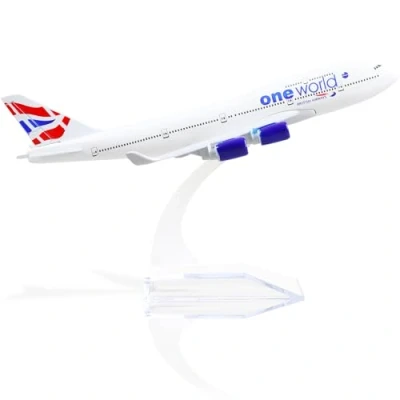Afbeelding van QIYUMOKE Boeing 747 British Airway 1/400 Diecast metalen vliegtuig model met standaard Airlines Alloy Display verzamelbare kit voor luchtvaart enthousiast cadeau